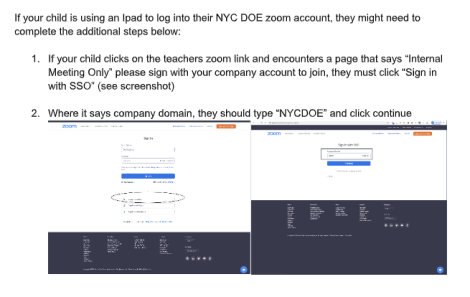 How to log into DOE Zoom accounts using an ipad.